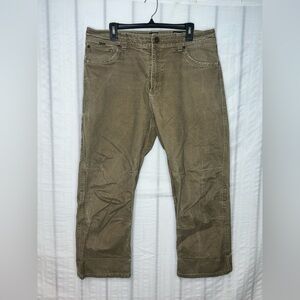 Kuhl Rydr Cropped Pants Mens Size 36x26 Brown Vintage Patina Dye Canvas Capri 98